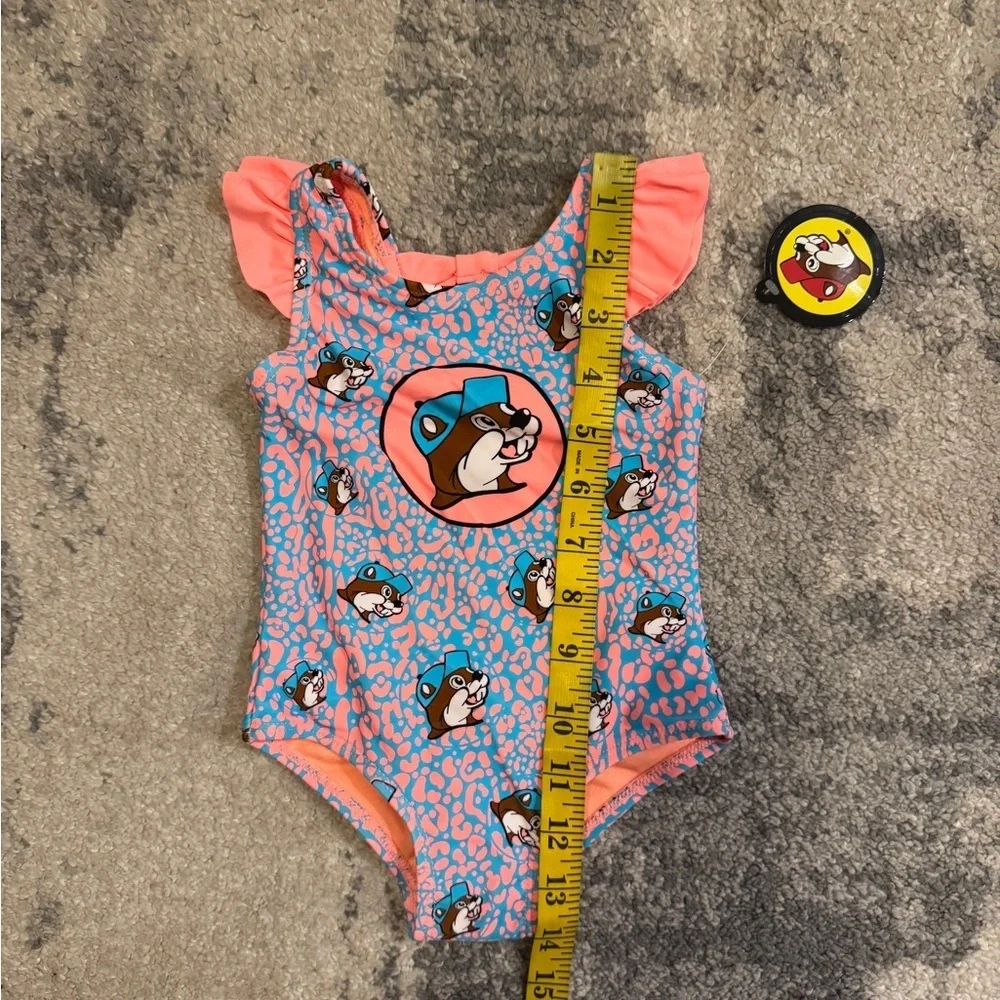 Buc-ee’s NWT Pink and Blue Cartoon Character Swimsuit